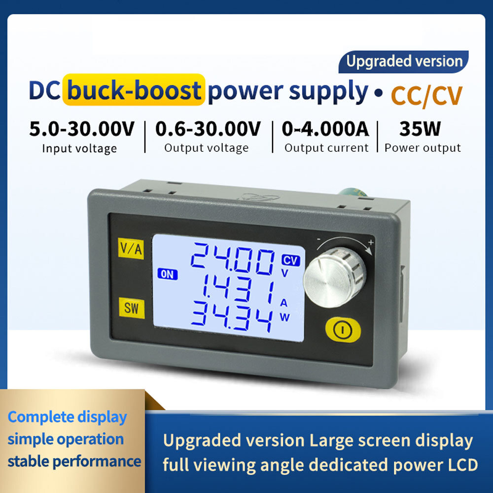 Sk35h cnc dc-dc buck boost converter cc cv 0.6-30v 4a 35w constant voltage and current adjustable regulated power supply module
