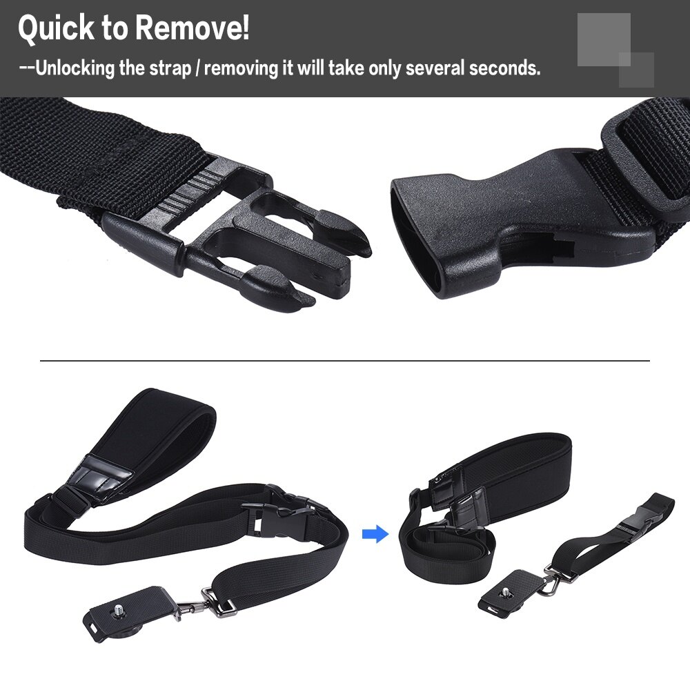 Andoer Professional Rapid Quick Release Camera Shoulder Sling Neck Wrist Strap for DSLR ILDC DV Outdoor Shooting