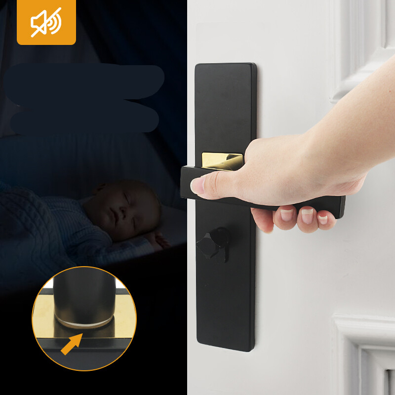 1 Set Of New American Matte Black Bedroom Door Locks, Living Room Door Locks, Door Handles, Handle Locks