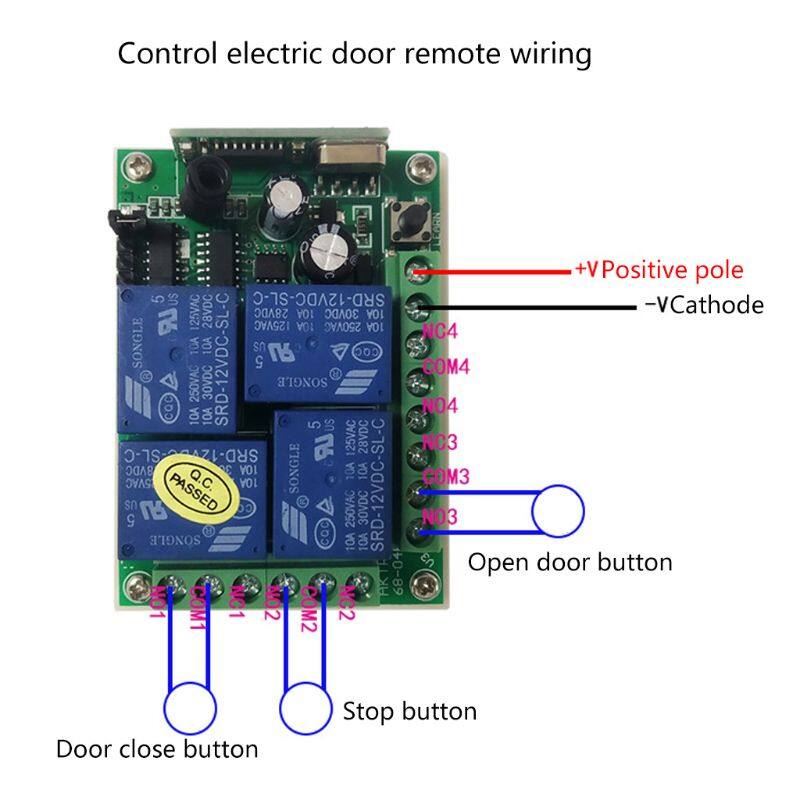 Wireless RF Remote Control Module 12V 24V 4CH Channel 315MHZ 433MHz Relay Switch Transmitter Toggle Transmitter Receiver