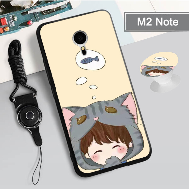 For meizu m2 note/m3 note/m5 note/m6 note/m6s silicon soft case cover with the ring and rope