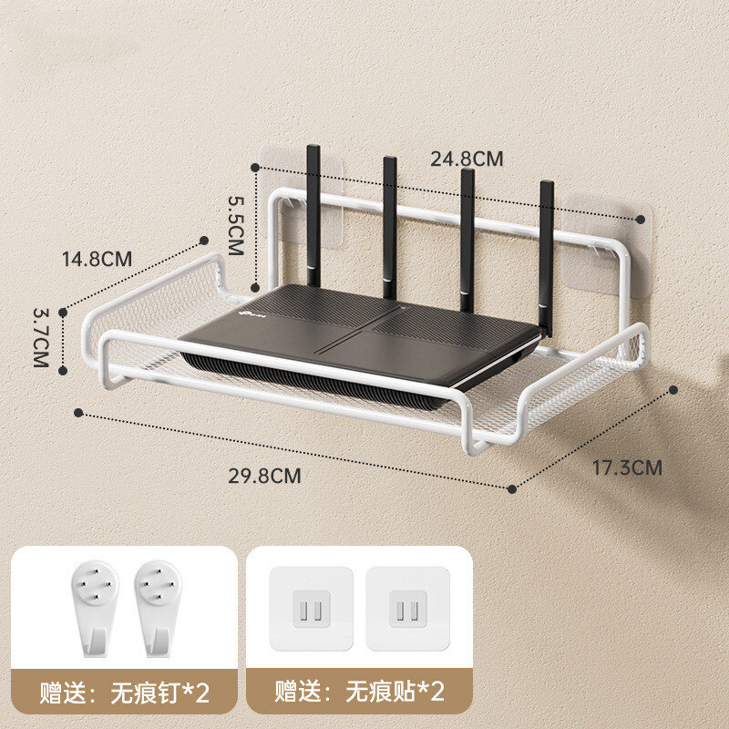SXH Router Placement Rack Non Perforated Wall Projector Wall Mounted Tv Set-Top Box Storage Rack Wall Mounted Storage