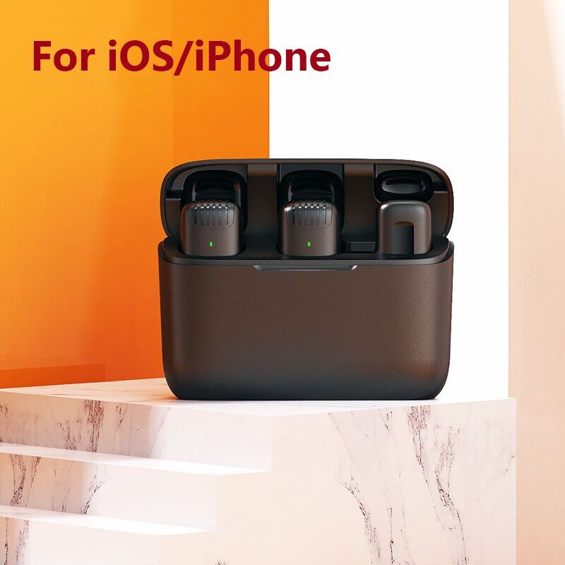 Original J13 J12 Wireless Lavalier Microphone With Charger Box Noise Reduction Audio Video Recording Mini Mic For