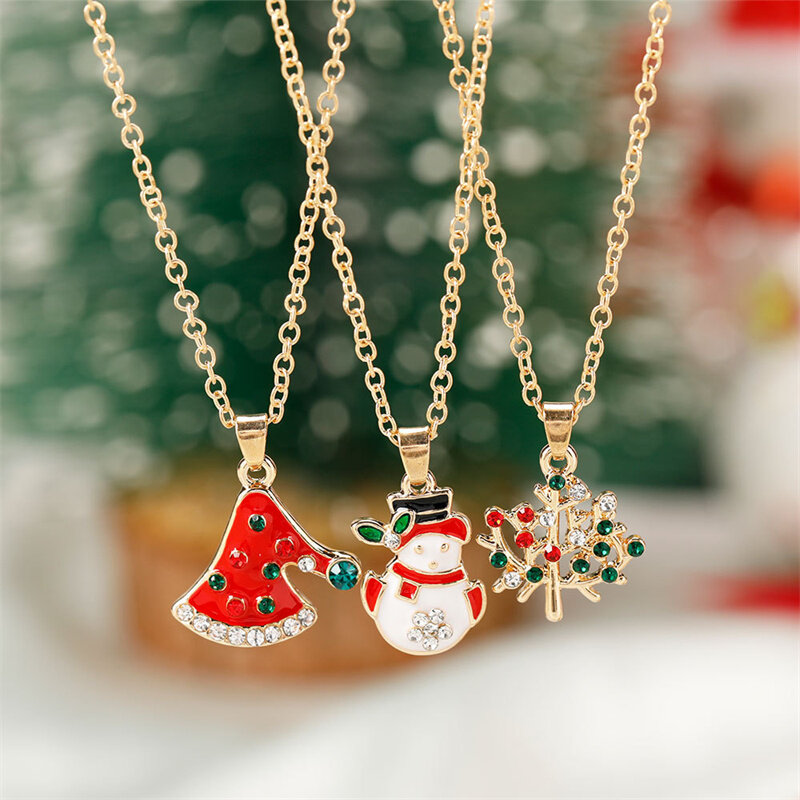 Hot New Christmas Jewelry Santa Claus Crystal Pendant Pearl - Temu