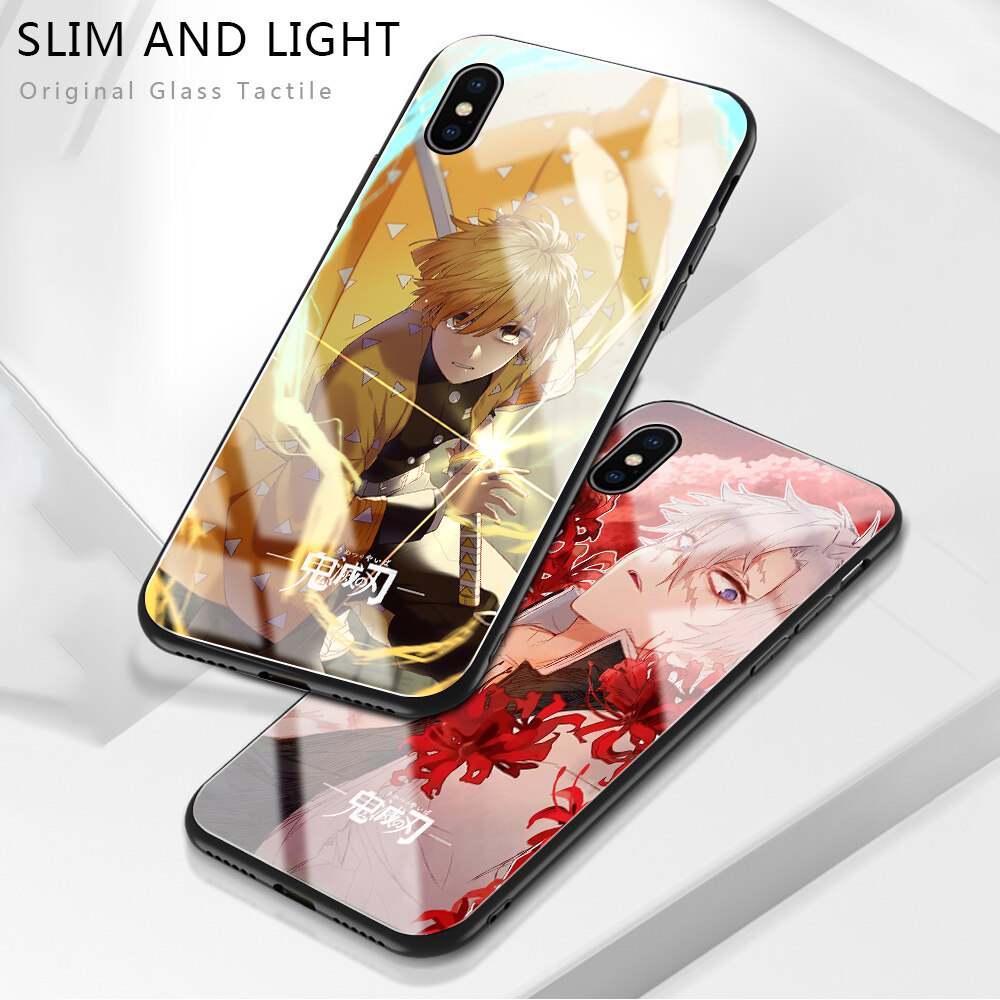 UCUC Phone case casing For Xiaomi Redmi Note7 Note 7 Pro Redmi Note 8 Note 8 Pro Note 8T Note 6 Note 6 Pro Case Shockproof Anime Demon Phone Case Glossy Tempered Glass Casing Cover