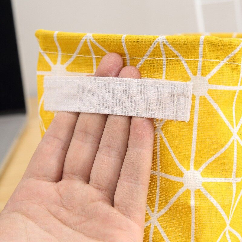 Foldable Storage Box Dormitory Sundries Storage Box Household Cotton Linen Fabric Desktop Storage Basket Cosmetic Organizer