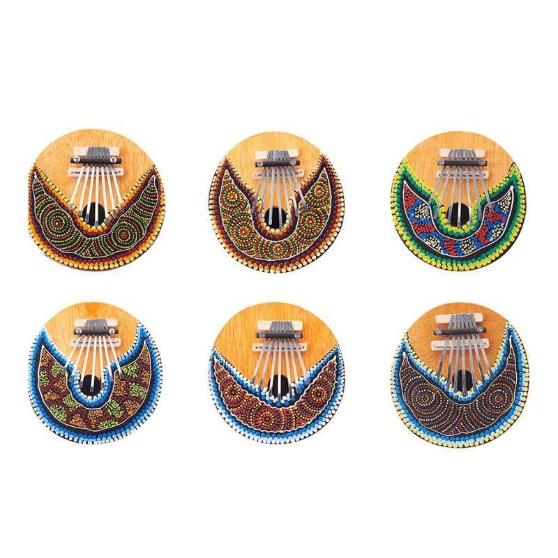 Kalimba Thumb Piano - 7 keys - Tunable - Coconut Shell - Painted Malaysia