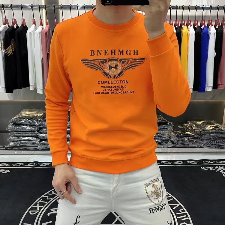 Yushu Men's Sweatshirt Korean Fashion Harajuku O-Neck Long Sleeve Sweatshirt Men Casual Men Clothing Spring Autumn Hoodies Men
