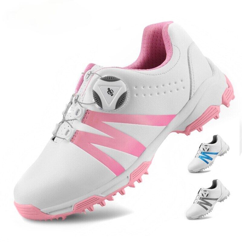 PGM Women Golf Shoes Waterproof Lightweight Knob Buckle Shoelace Sneakers