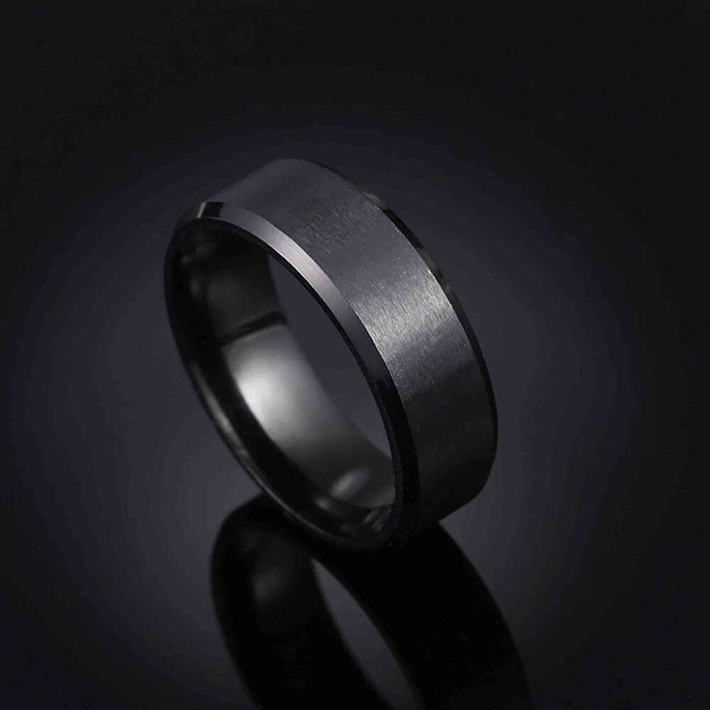 Titanium steel ring ins personality trend fashion handsome ring couple
