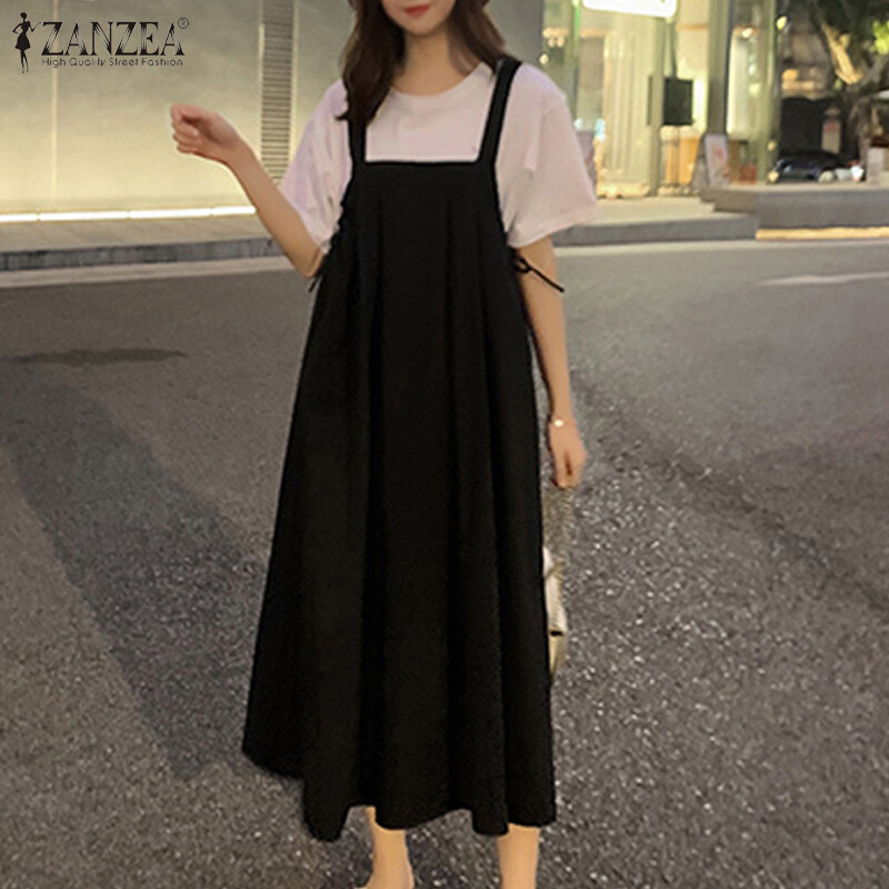 dungaree dress with shirt