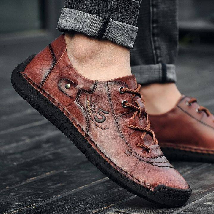 Kasut Kulit Lelaki Large Size 38 48 Men S Loafers Male Casual Genuine Leather Shoes Doug Boat Leather Driving Shoes Slip On Loafer Lazada Singapore