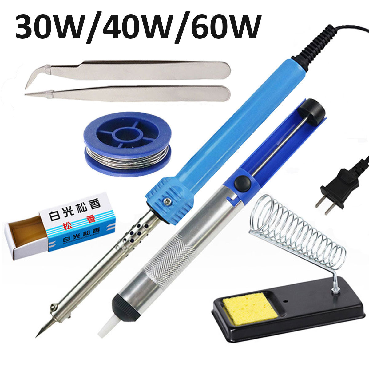 8in1 220V DIY Electric Solder Starter Tool Kit Set Iron Stand Desolder