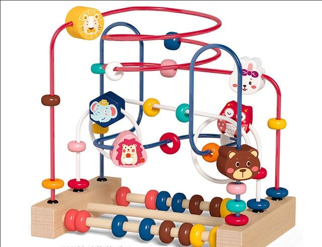 Wooden Montessori Toys Toddlers Bead Maze Activity Cube Roller Coaster Sensory Toys Puzzle Children's Game Kids Educational Toys