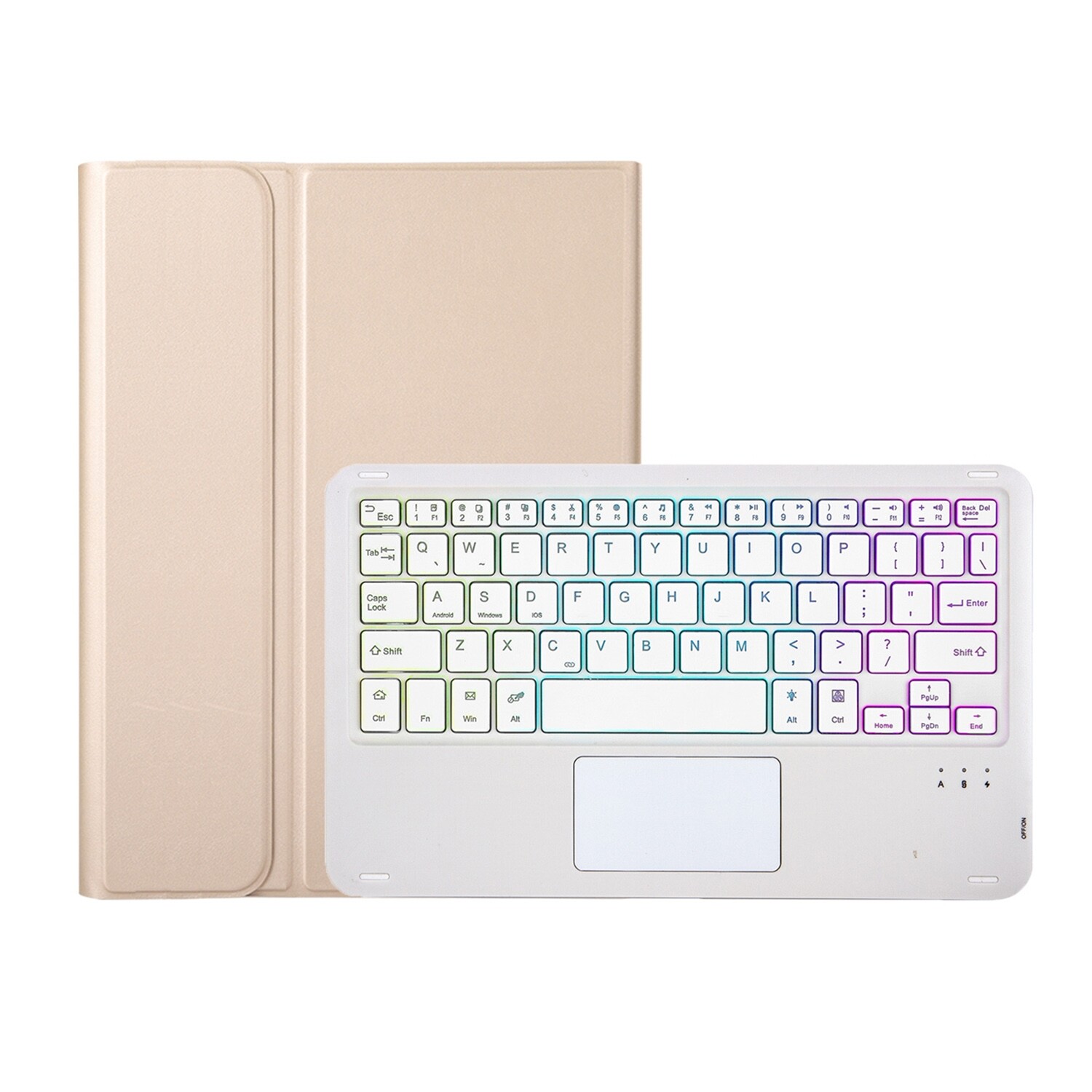 For Samsung Galaxy Tab S8 / S7 A700B-AS Lambskin Texture Backlight Bluetooth Keyboard Leather Tablet Case(Gold)(In Stock)