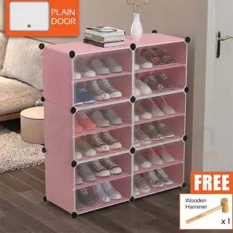 Bigspoon 12 Slot Plastic Shoe Rack Cabinet Shoes Storage Rack Diy