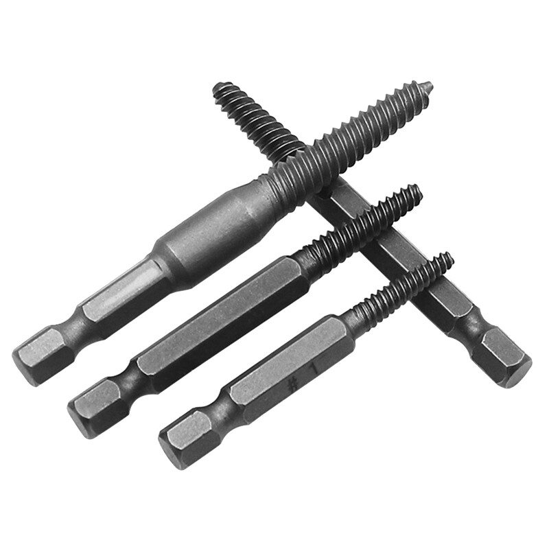 5 Pieces Hex Shank Broken Screwdriver Extractor Set Portable Spiral Flute Bolt Extractor Set for Removing Stripped Screw