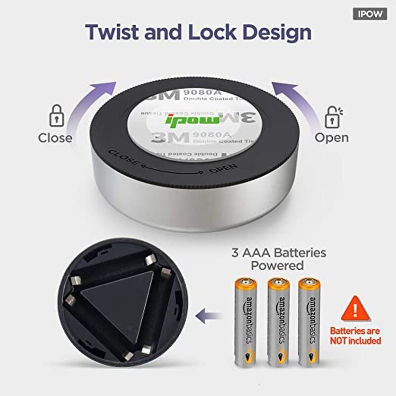 【lightingeverthing】Mini Wireless 3 LED Push Touch Lamp Kitchen Cabinet Closet Night Wall Light