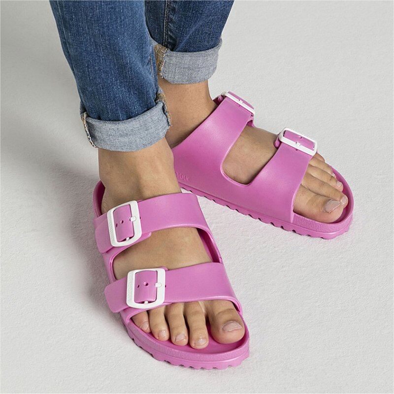neon pink birkenstocks