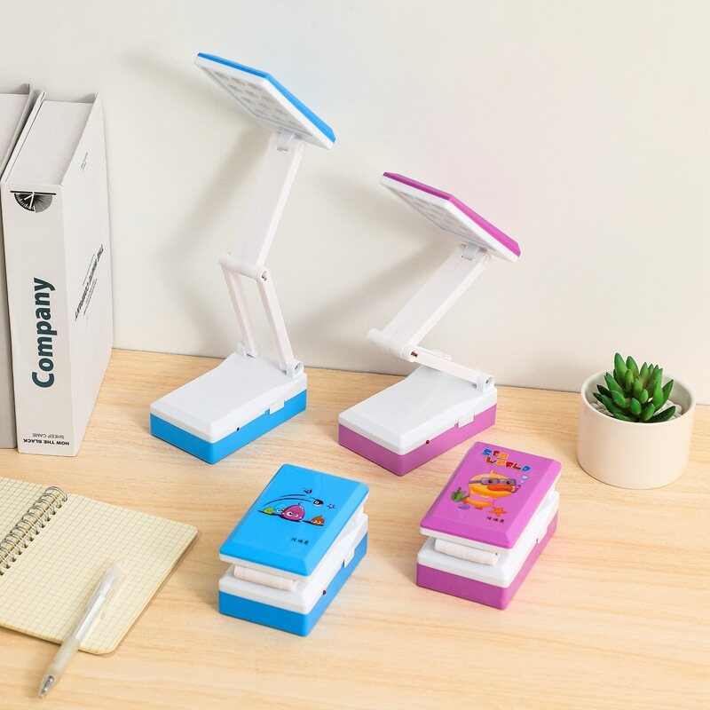 Cheap foldable table lamp rechargeable study light portable desk lamp stepless dimming random color delivery