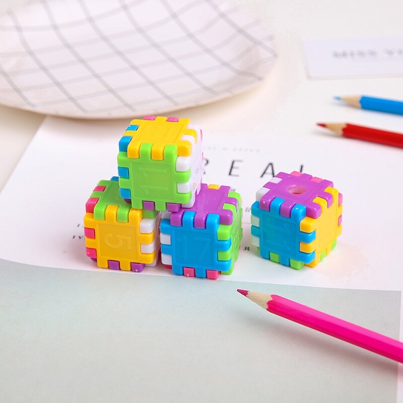 1 KHỐI Rubik Dễ Thương Ngẫu Nhiên Quà Tặng Giải Thưởng Cho Sinh Viên Gọt Bút Chì Đồ Dùng Học Tập