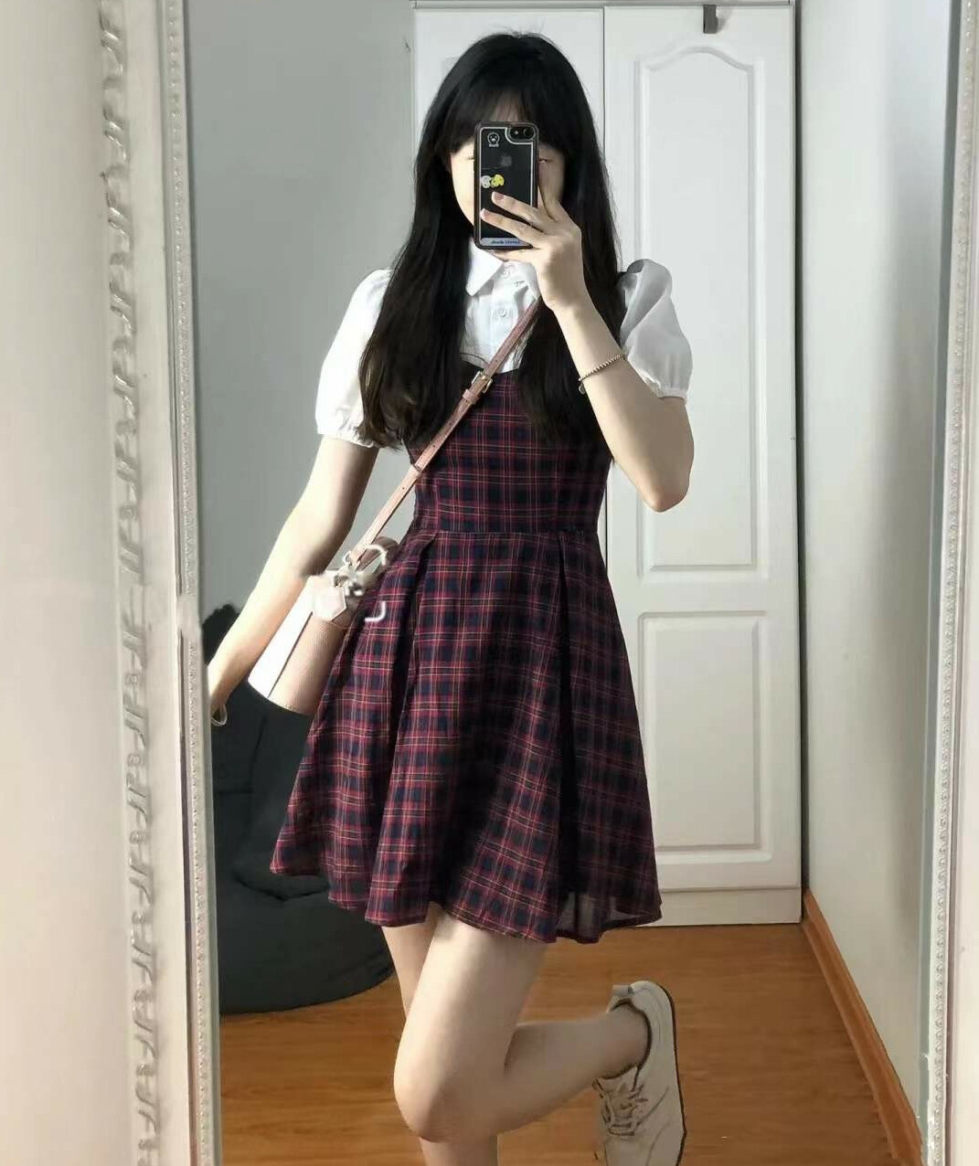 XIYUYI Đầm Cho Nữ ĐầM Giả Kẻ Sọc Tay Phồng Hai Lớp