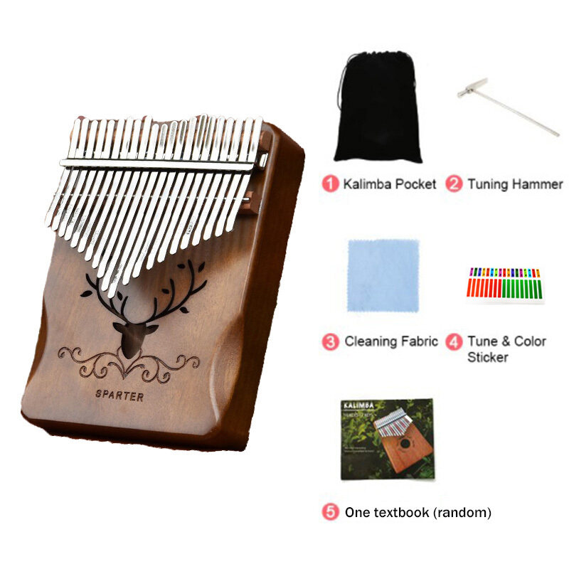 🔥HOT🔥 Stock Kalimba 21 Key Full Set Solid Acacia Mahogany Thumb Piano Music Instrument Malaysia
