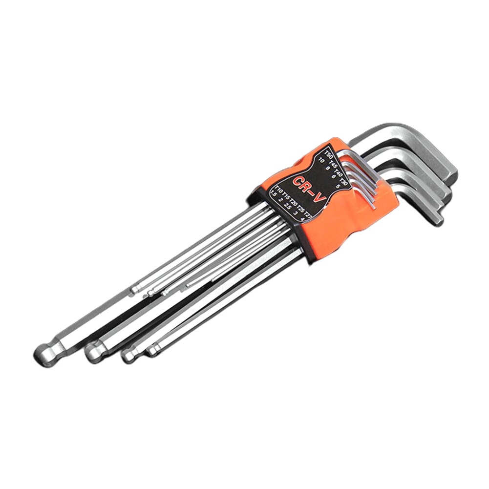 9Pcs/Set Double End L Shape Screwdriver Hex Allen Wrench Ball Head Spanner Tools