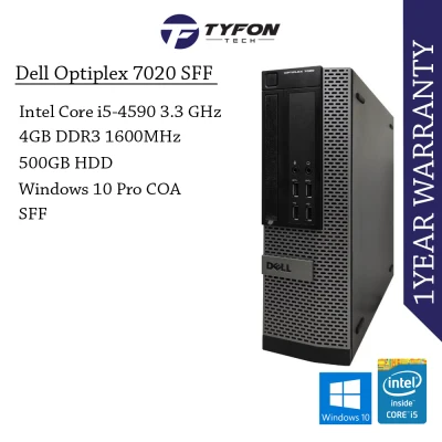 Dell Optiplex 7020 SFF i5-4590 4GB RAM 500GB HDD Window 10 Pro Desktop PC Computer (Refurbished)