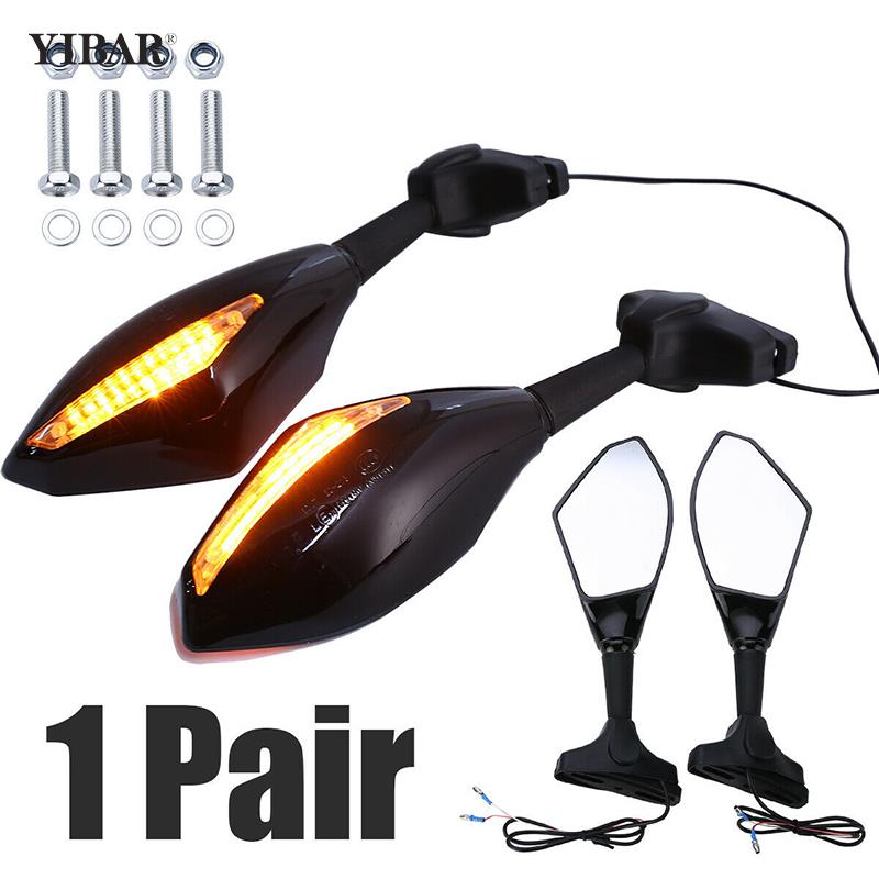 {：”}：“ 2Pcs Motorcycle Rearview Side Mirrors With LED Turn Signals (Left & Right)