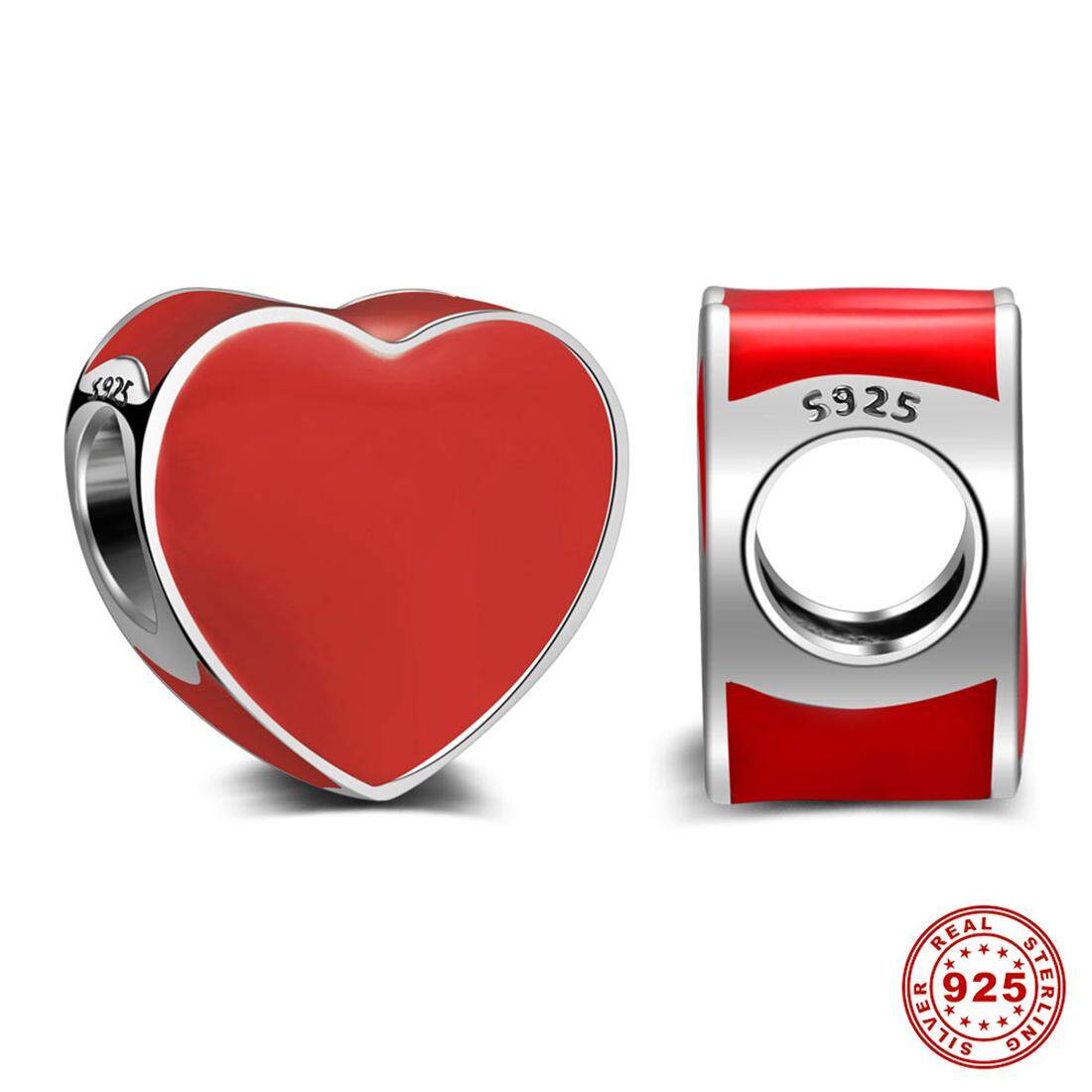 S925 Red heart symbol of romantic love can made necklace & pendant