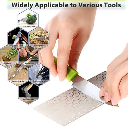 【100% Original】Diamond K-nife Sharpening Stone Mesh 400# 1000#  Sharpener Ultra-thin Honeycomb Surface Whetstone Kitchen Grindstone Tool Set
