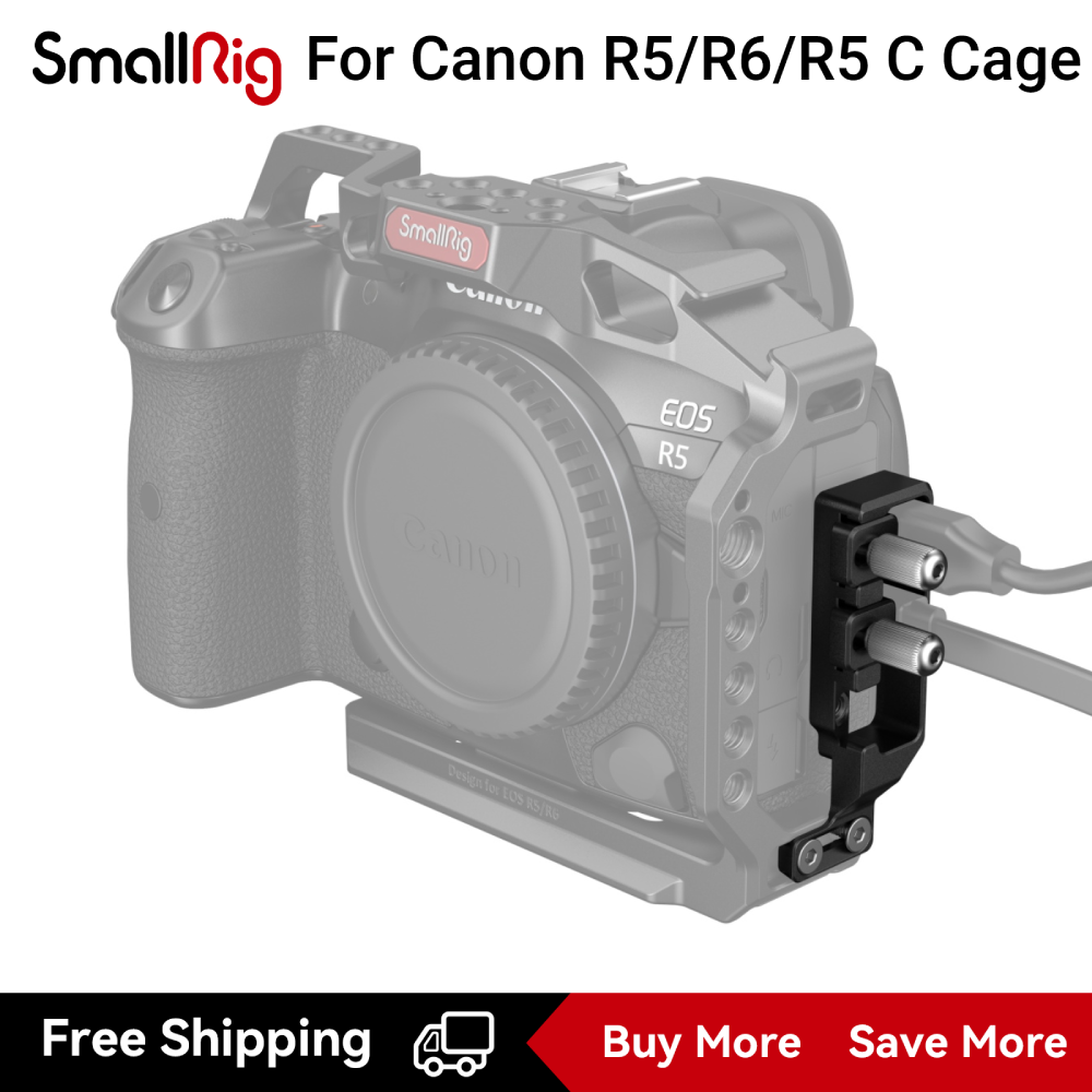 Smallrig hdmi and usb-c cable clamp for canon eos r5 / r6/ r5 c cage 2981b