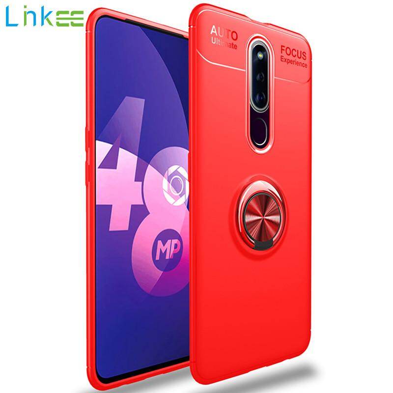 For OPPO F11 Pro Phone Case, Luxury Colorful Metal Magnetic Ring Cover Soft Silicone Casing
