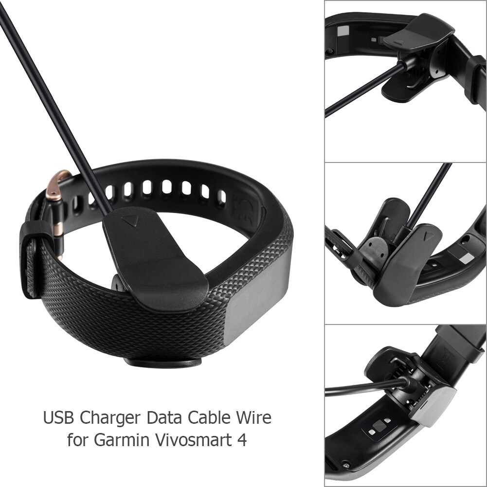{hot} 1m USB Fast Charging Data Cable Power Cable Charger For Garmin Vivosmart 4 Watch Charging Cradle Clip Power Supply Data Cord