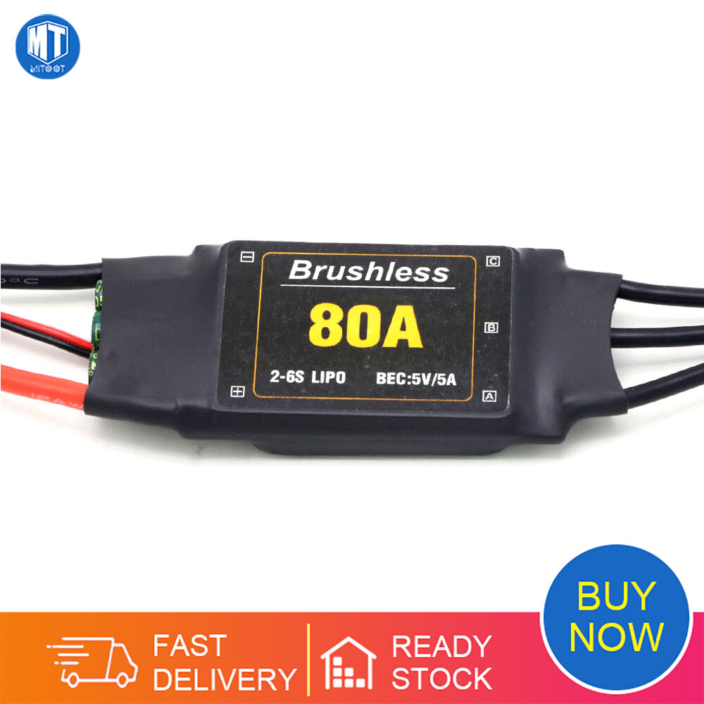 Mitoot brushless 80a esc speed controler 2-6s with 5v 5a ubec for rc fpv multicopter