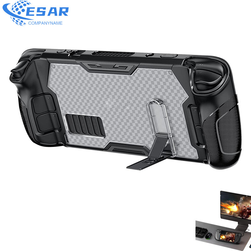 Handheld Game Console Protective Shell Case With Bracket Anti-drop Cover Compatible For Steam Deck Host