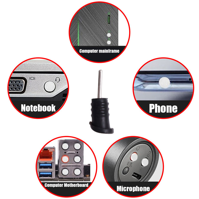 10/5 cái giắc cắm tai nghe 3.5mm đầu bọc chống bụi silicon nút chặn chống bụi giao diện Micro âm thanh thông dụng tai nghe điện thoại lỗ bảo vệ
