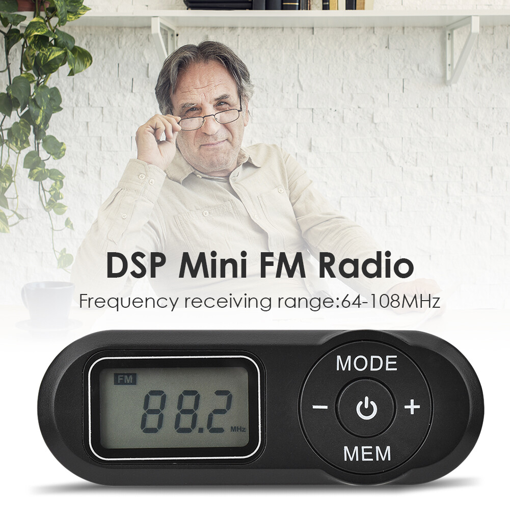 LCD Digital Display Mini Pocket Radio Retro Rechargeable FM Player Receiver