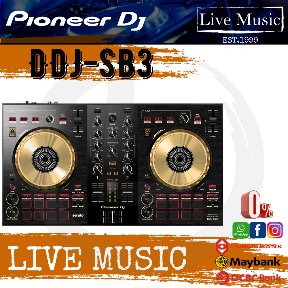 Pioneer DJ DDJ-SB3 2-channel DJ controller for Serato DJ Lite - Gold (  DDJSB3 / DDJ SB3) | Lazada