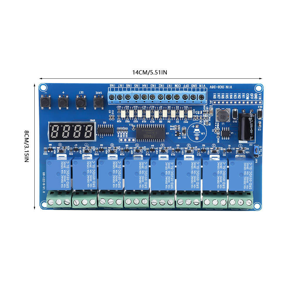 8-36V 8-channel Multifunction Time Delay Relay Relay Module Interface Board Module Optocoupler LED