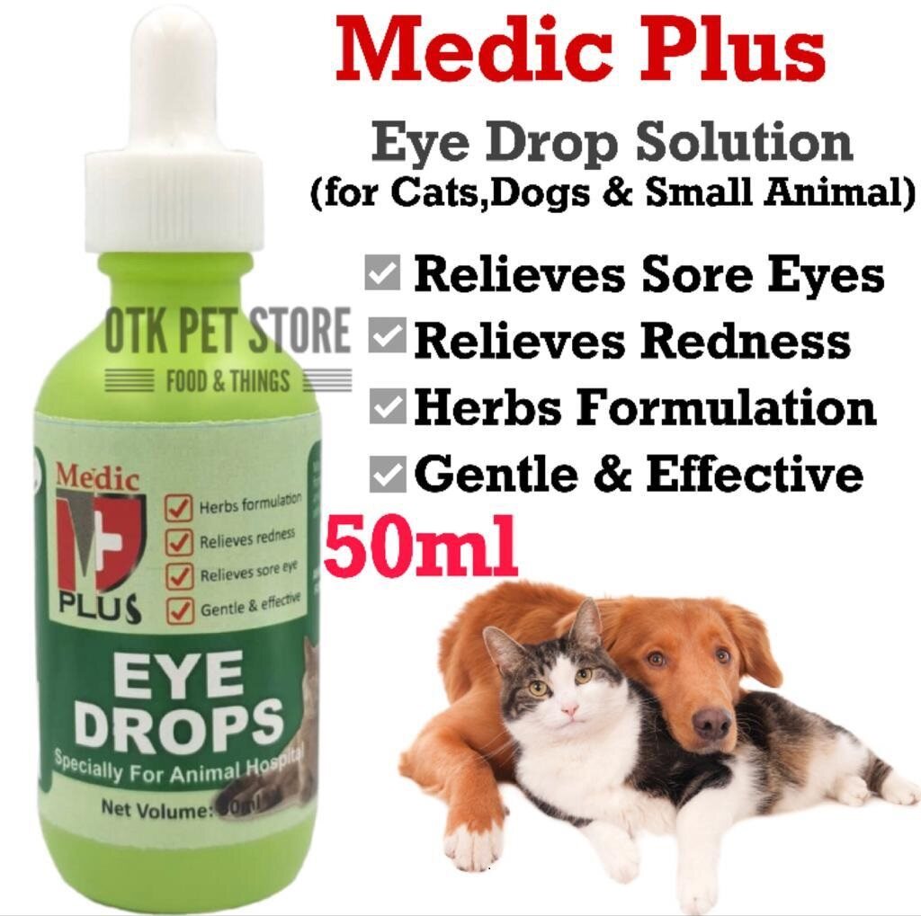 MEDIC PLUS Eye Drops Solution Eye Care For Pet Cat Dog Small Animal 50ml |  Lazada