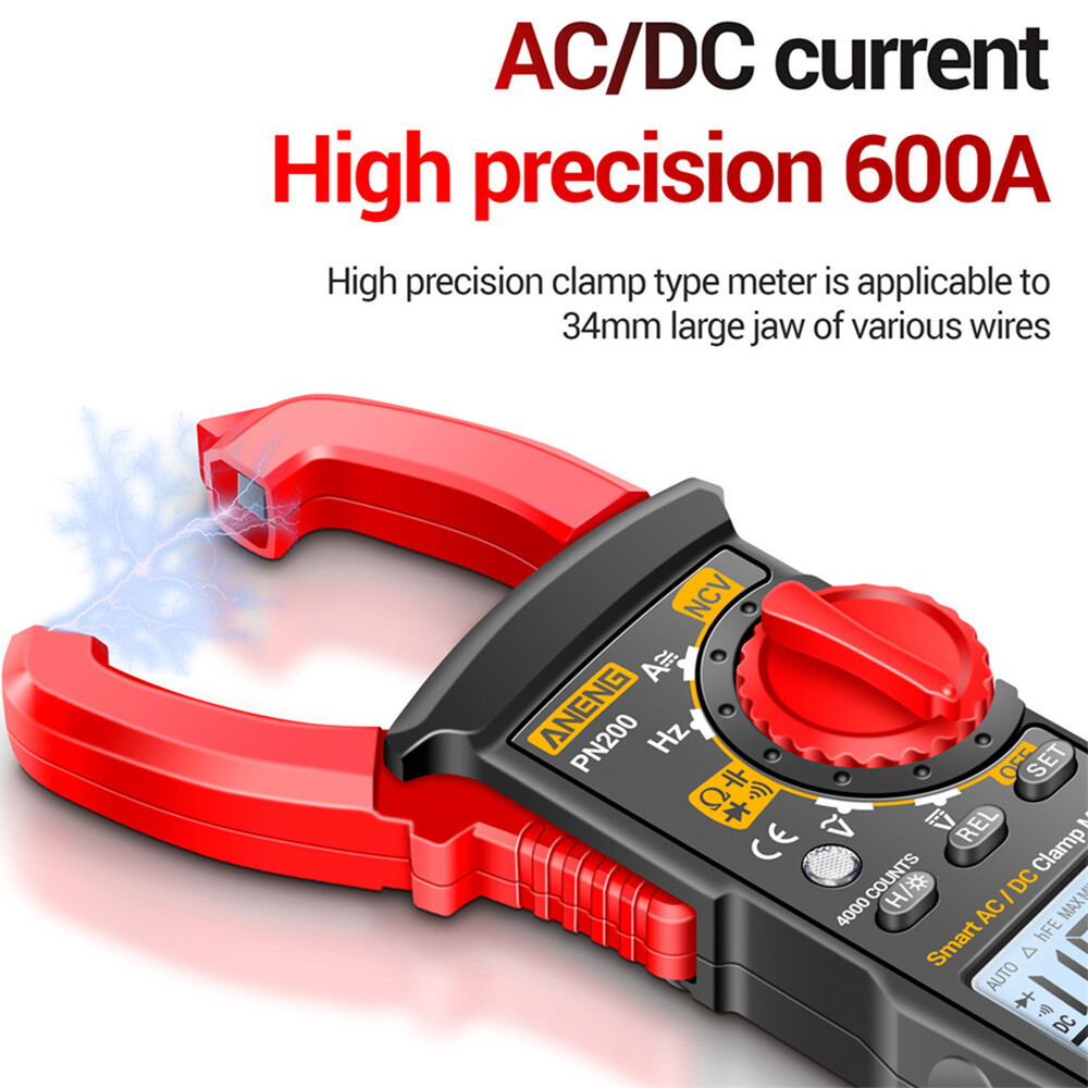 Shockley ANENG Ampe Kế Kẹp AC/DC Ampe Kế Điện Trở Điện Dung Đồng Hồ Kẹp Đo Điện Kỹ Thuật Số Đa Năng Chống Cháy Độ Chính Xác Cao Cho Thợ Điện