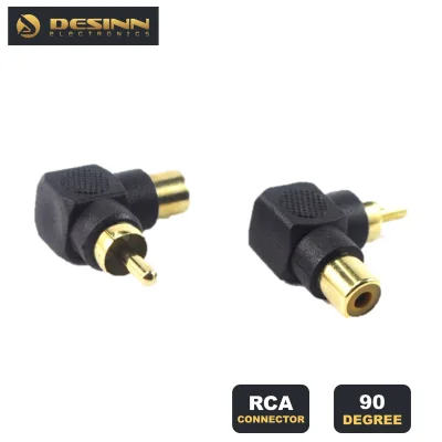 RCA Male to Female 90 Degree L Shape Gender Changer Adapter