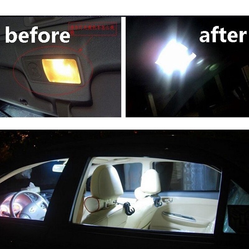 12V 5050 24 LED SMD Mái Vòm Nội Thất Ô Tô Đọc Sách Đèn Dạng Tấm Bóng Đèn LED Trắng Tự Động Đèn Dạng Tấm Đọc Sách Bóng Đèn Trần Xe Nội Thất Roof Đèn Hiệu Cho Xe Hơi