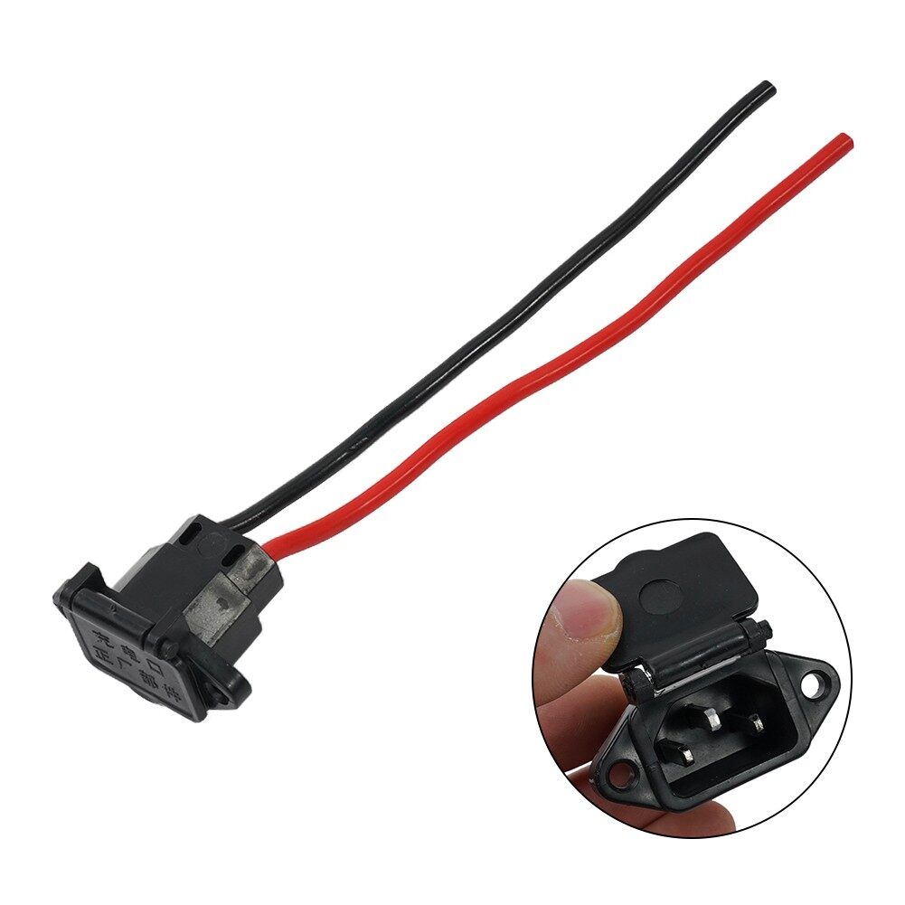 E-bike Plug Socket Charger Wire Length 16cm Universal Three Vertical Charging Socket