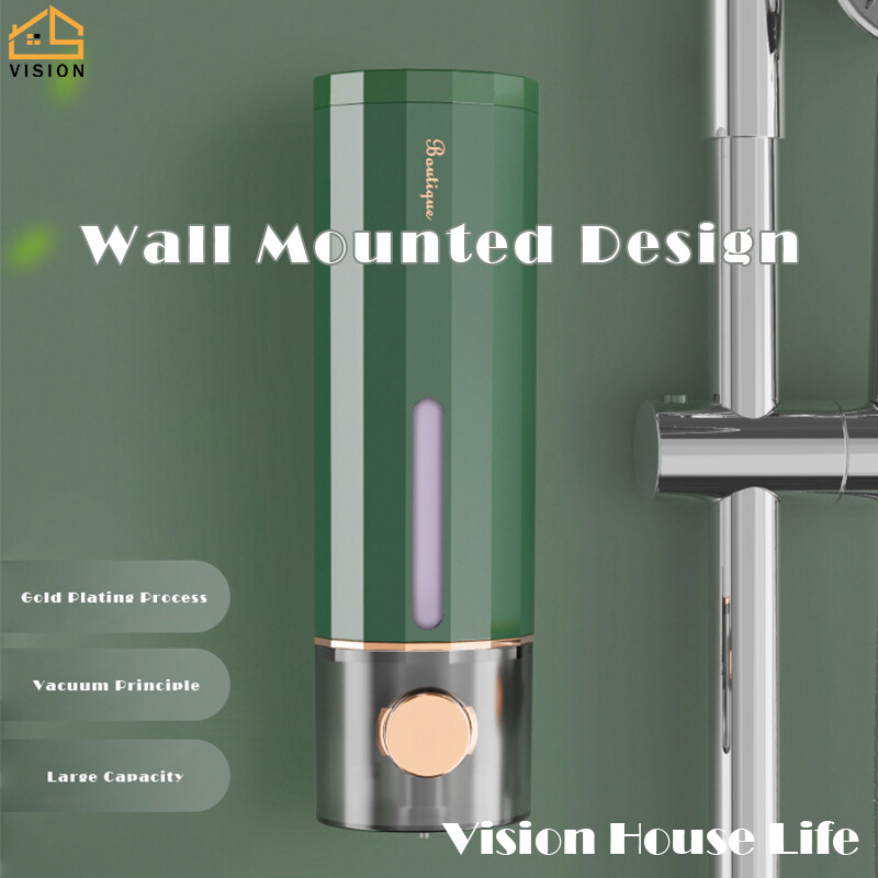 Vision Nordic Press Type Soap Dispenser Wall-mounted Liquid Container Multi-Purpose Bathroom Liquid Shampoo Dispenser Toilet Lotion Liquid Pump