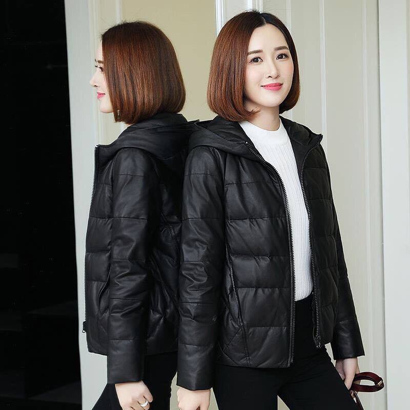 Monss Cotton and thickened PU leather cotton clothing women's 2020 autumn and winter new Korean version hooded loose large size leather jacket jacket women