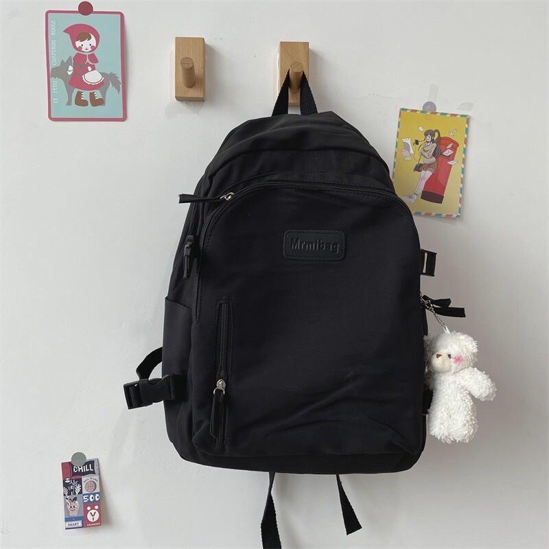Balo nữ ulzzang đi học trơn unisex vải dù mịn giá rẻ bl05
