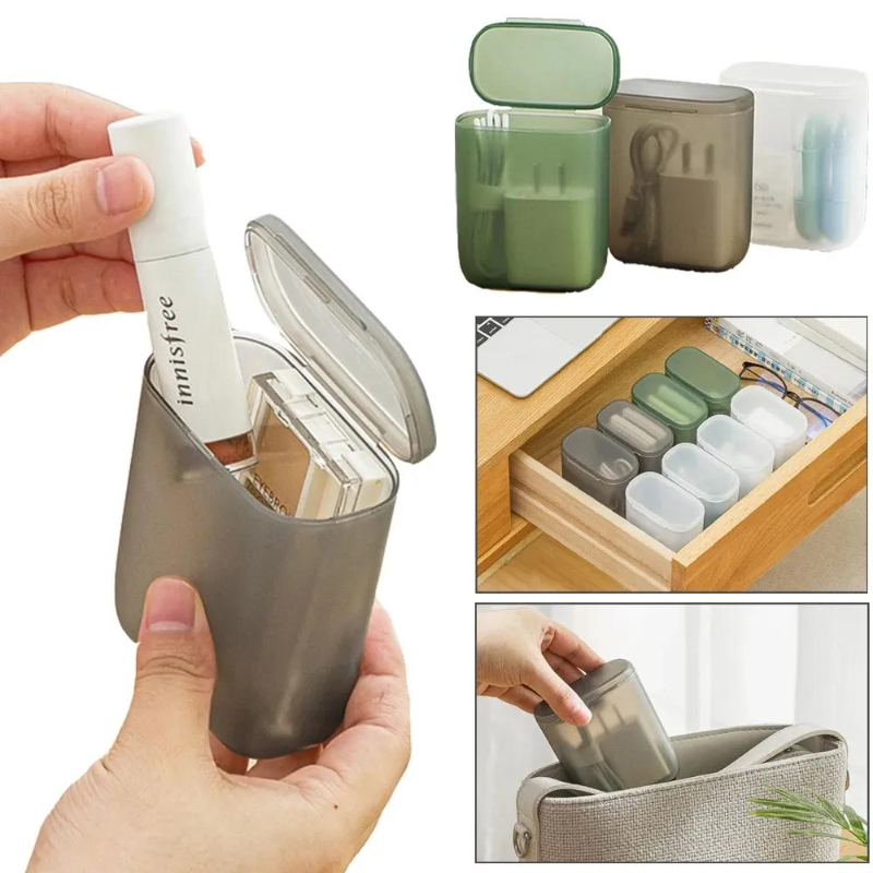 Cáp đa chức năng hộp lưu trữ lưu trữ đường dữ liệu container cho bàn văn phòng phẩm tai nghe cáp sạc truyền dữ liệu